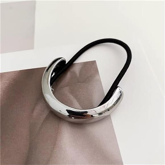 Gold & Geometric Metal Hair Ties | Durable Alloy with Strong Elastic - Picture 5 of 5